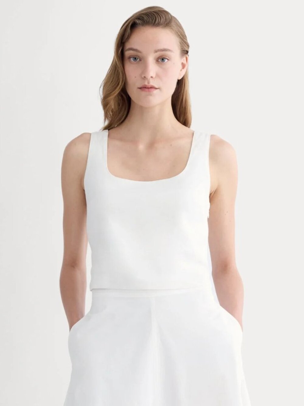 Everlane The Square Tank in Stretch Linen - NWT